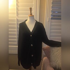GAP Black Women's Cardigan with Button Detail